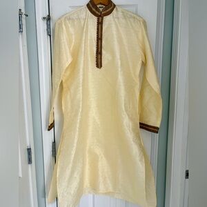Cream Traditional Kurta with Red Accents 42